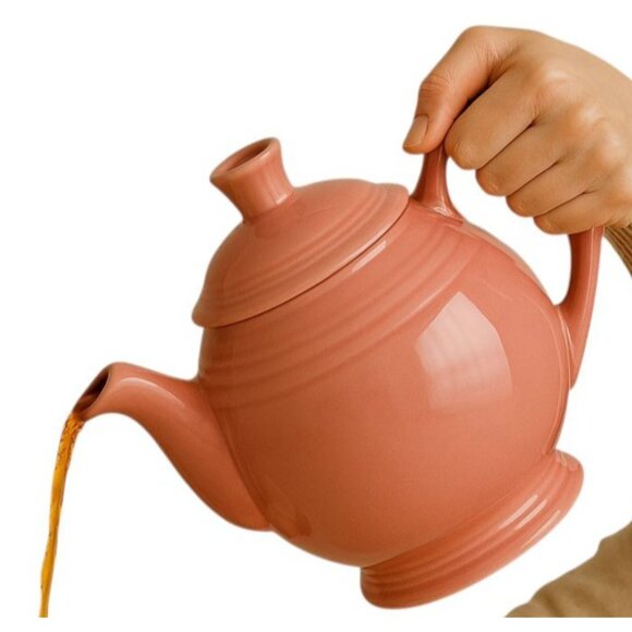 Fiestaware Fiesta 44 Oz Covered Ceramic Teapot Dish Container Pitcher Peony Pink - Picture 1 of 16